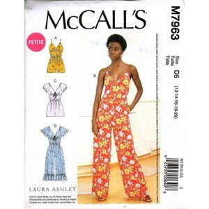 McCalls M7963 Misses 12 to 20 Laura Ashley Jumpsuit and Romper Sewing Pattern